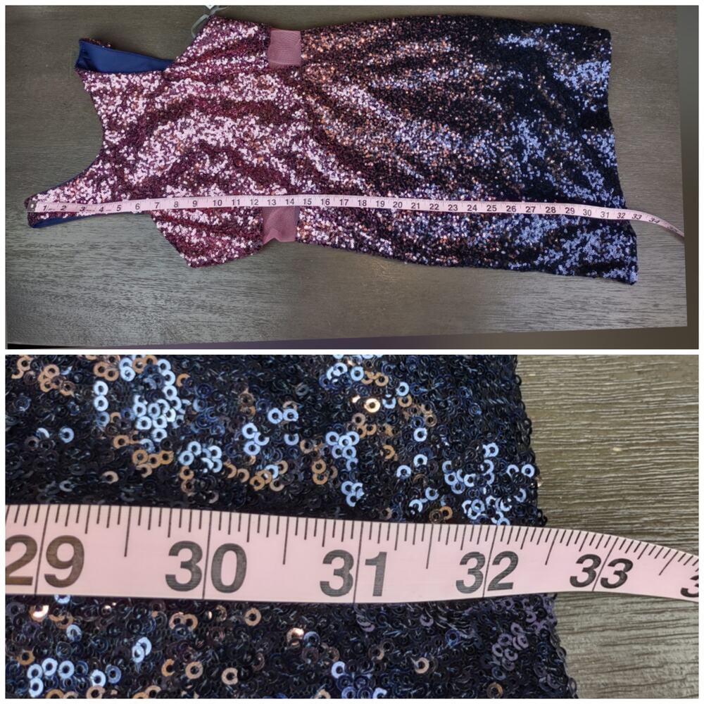 Dear Moon Ombre Sequin Sleeveless Bodycon Sheath Dress Size 7 Flawed - Picture 7 of 16